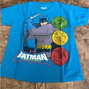 Kids Boys Batman The Brave and The Bold T Shirt Blue Cotton Size L